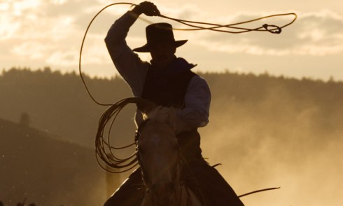 Cowboy throwing lasso